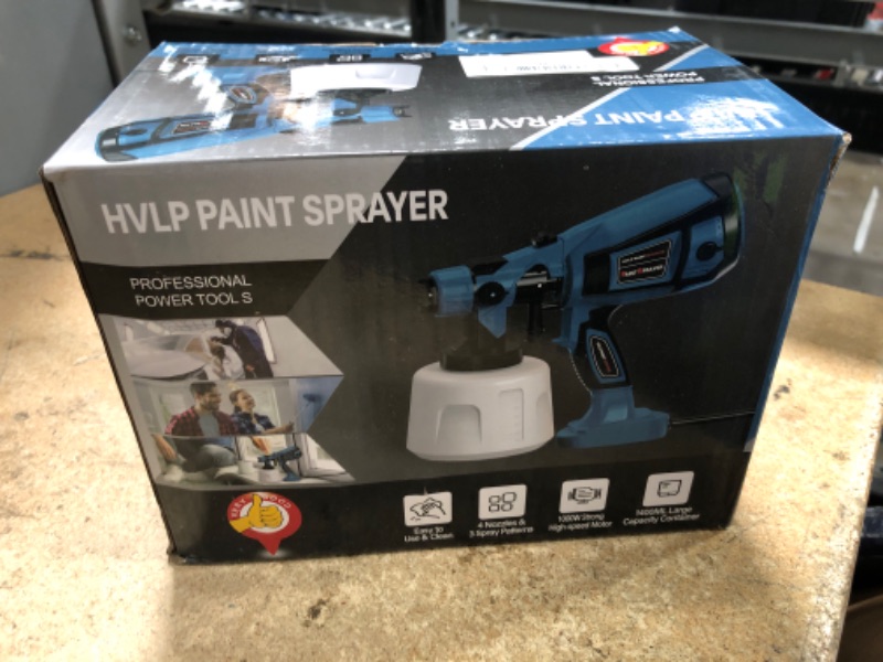 Photo 1 of Paint Sprayer Tool 800W High Power Electric Spray Paint Gun Easy to Clean for Furniture Cabinets Fence Walls Door Garden Chairs Blue