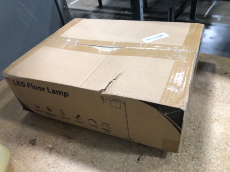 Photo 1 of 2025 LED Floor Lamps for Living Room, 12W 1200LM Modern Arc Floor Lamp with Remote & Adjustable Linen Lampshade, 12 Color Temperature Stepless Dimmable Tall Standing Lamp for Bedroom Office Reading