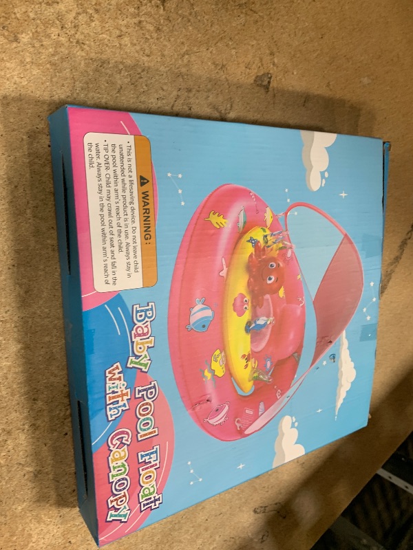 Photo 1 of Baby Pool Float with Canopy, Inflatable Baby Swim Float with UPF50+ Sun Protection, Toddler Infant Pool Float with Toy Play Console Adjustable Safety Seat for Kids Girls Boys Aged 6-36 Months