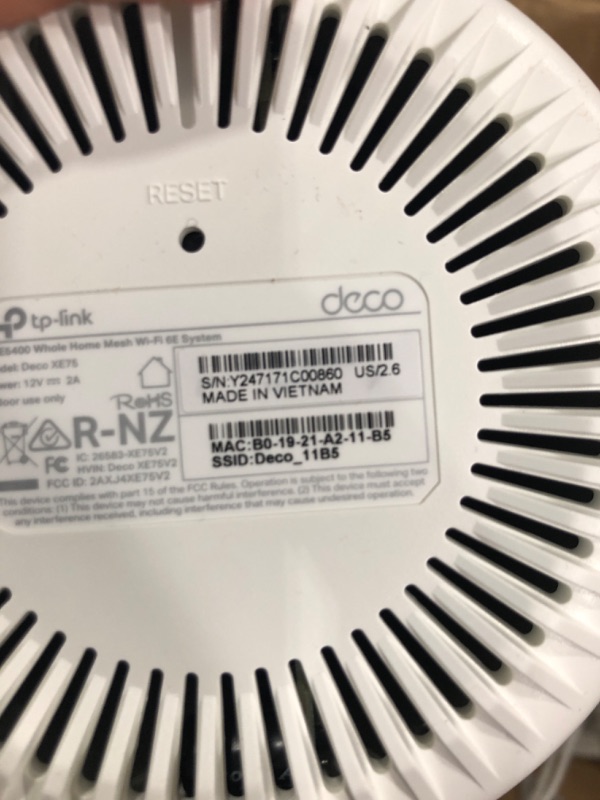 Photo 1 of TP-Link Deco AXE5400 Tri-Band WiFi 6E Mesh System - Wi-Fi up to 7200 Sq.Ft, Engadget Rated Best Mesh For Most People, Replaces WiFi Router and Extender, AI-Driven Mesh New 6GHz Band, 3-Pack(Deco XE75)