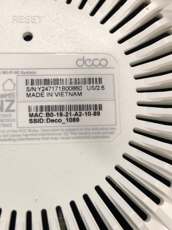 Photo 1 of TP-Link Deco AXE5400 Tri-Band WiFi 6E Mesh System - Wi-Fi up to 7200 Sq.Ft, Engadget Rated Best Mesh For Most People, Replaces WiFi Router and Extender, AI-Driven Mesh New 6GHz Band, 3-Pack(Deco XE75)