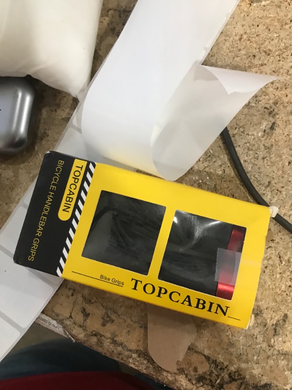Photo 1 of **MISSING BOTH END CAPS*** TOPCABIN Ergonomic Bike Grips - Widen Holding Rubber with Aluminum LockGrips for Mountain Road MTB (Aluminum Lock Plug+Grips) Red 1 Pair