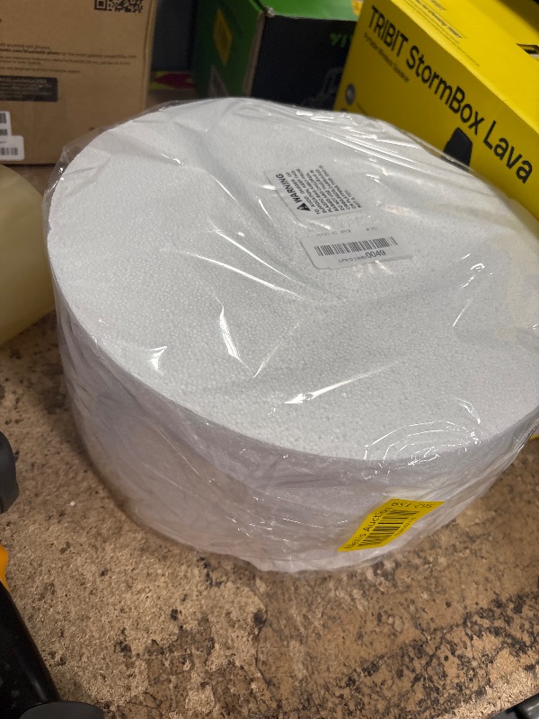 Photo 1 of Crafare Round Foam Cake Dummies 12x6 Inch Polystyrene Circle Dummy Cake Set for Wedding Birthday Cakes Crafting Modeling Art Project Displays