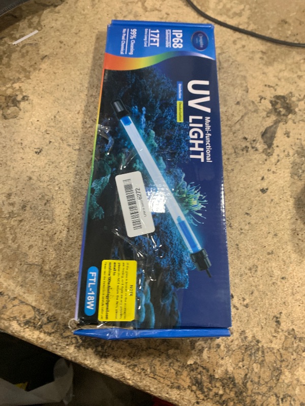Photo 1 of 18W Aquarium UV Light for 100-1000 Gallon, UV Pond Water Clarifier for Koi Pond, Swimming Pool, Spa, Large Fish Tank, Cold Plunge UV Light for Pond Algae Control