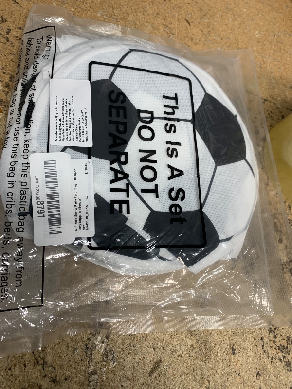 Photo 1 of 12 Pieces Sports Party Favor Bags Ball Themed Goodie Candy Bags Soccer Snacks Bag Soccer Gift Bags Non Woven Gift Bags for Kids Adults Sport Party Supplies (Soccer)