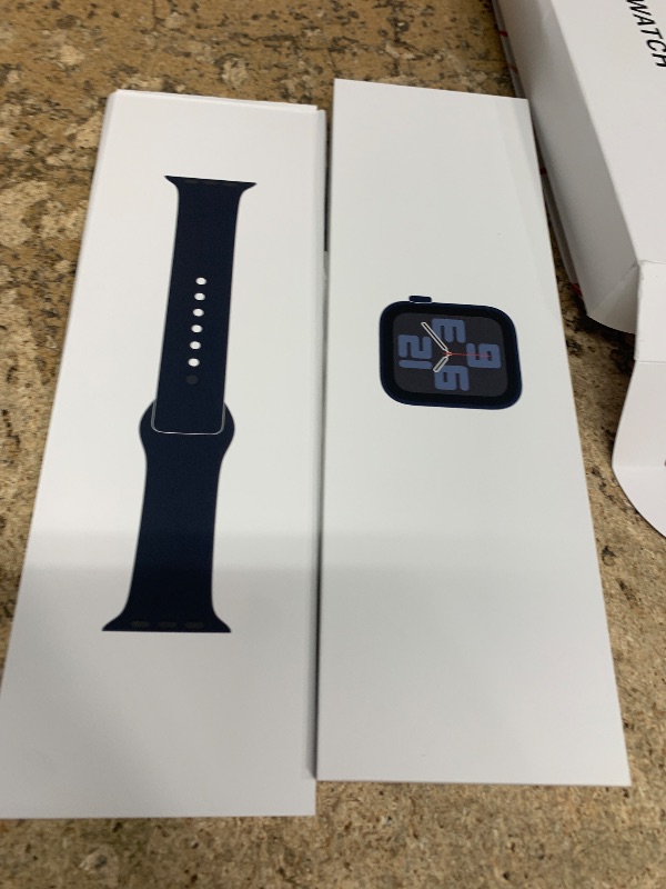 Photo 1 of Apple Watch SE (2nd Gen) [GPS 40mm] Smartwatch with Midnight Aluminum Case with Midnight Sport Band S/M. Fitness and Sleep Trackers, Crash Detection, Heart Rate Monitor, Retina Display( FACTORY SEALED)