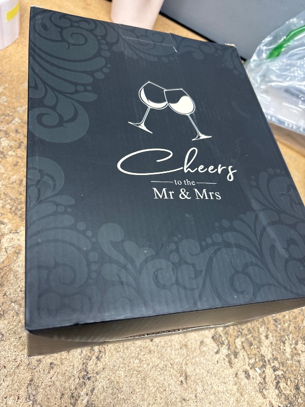 Photo 1 of Aeenr Wedding Gifts for Couples 2025 - Engagement Gifts for Newly Engaged - Bridal Shower Gifts, Mr and Mrs Wedding Wine Glasses for Bride and Groom, Anniversary Birthday Gifts for Her Him