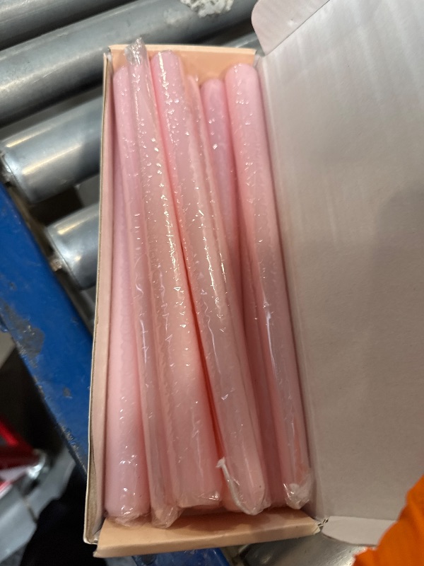 Photo 1 of 10 Inch Baby-Pink Taper Candles for Home Decoration, 10 Pack Unscented Candlesticks for Dinner Wedding Party, Smokeless and Dripless Candle Sticks