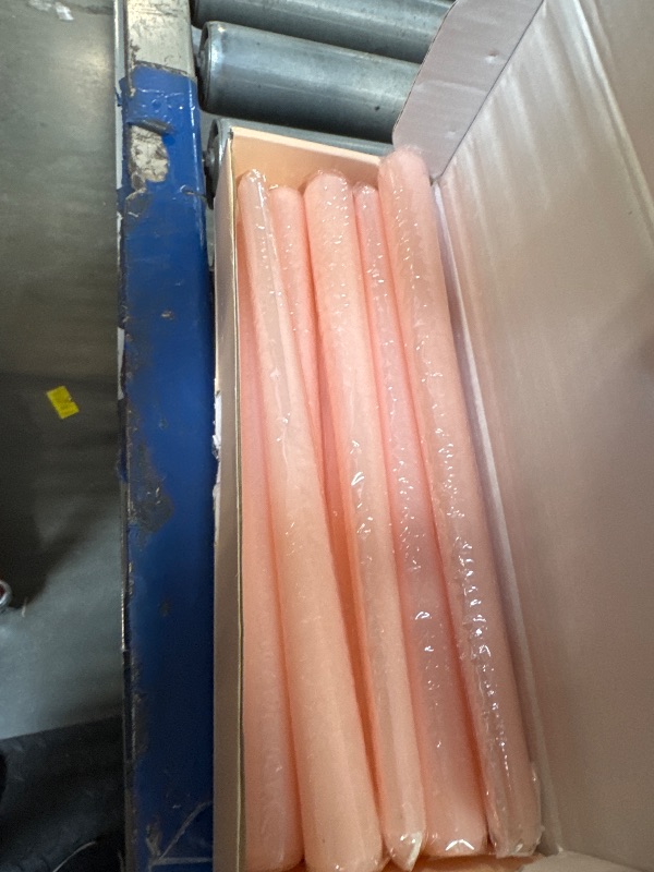 Photo 1 of 10 Inch Baby-Pink Taper Candles for Home Decoration, 10 Pack Unscented Candlesticks for Dinner Wedding Party, Smokeless and Dripless Candle Sticks