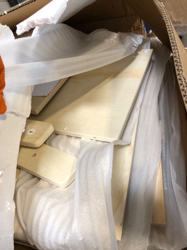 Photo 1 of ***MISSING HARDWARE***Kids Art Table and Chair Set, Kids Craft Table with Storage, Toddler Activity Play Desk with 2 Chairs, Wood Art Craft Play Desk with Paper Roll for Writing, Drawing, Learning and Reading