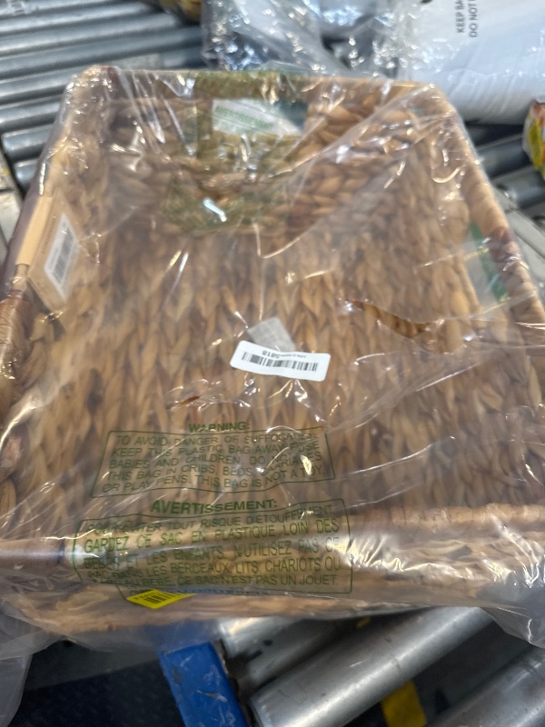 Photo 1 of StorageWorks Extra Large Wicker Baskets for Organizing, Water Hyacinth Storage Basket with Built-in Handles, 1 Pack
