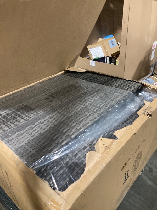 Photo 1 of ***Missing Box 3 Of 3*** Outdoor Patio Furniture Set with Coffee Table, Rattan Deck Conversation Sofa Set, All-Weather Sectional Rattan, Porch, Poolside, Brown + Beige