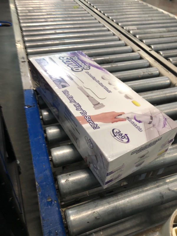 Photo 1 of ***Factory Seal*** NBONEBS Electric Spin Scrubber, Cordless Shower Scrubber Rotary Floor Brushes & Pad Drivers with 6 Brush Heads - 2H Dual Speed, IPX7 Waterproof Extension Handle for Bathroom Tile Car Cleaning (White)