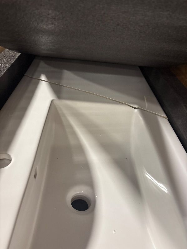 Photo 1 of **DAMAGED**KEIKI 48" Bathroom Vanity with Sink & 4 Soft Closing Doors & 4 Drawers, Modern Freestanding Bathroom Storage Cabinet, Solid Wood Frame, White