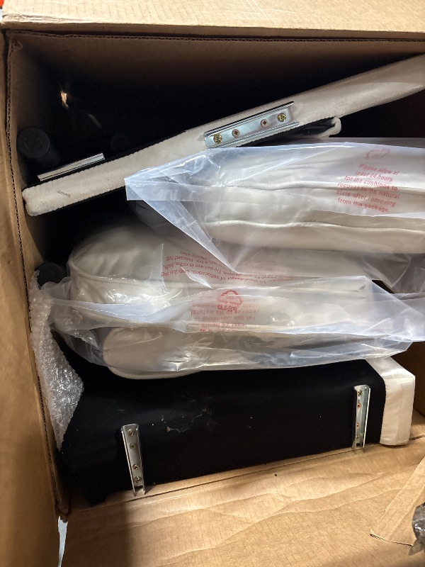 Photo 1 of ***MINOR DAMAGED**SOME PIECES ARE DIRTY**Welzona Sectional Couches for Living Room, 83" Velvet Modern 3 Seater Sofa, L Shaped Couch with Ottoman, Small Sectional Couch Sofas for Living Room, Bedroom, Apartment, Office, Beige Sofa
***Partial Set**