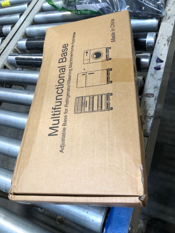 Photo 1 of ***wheels missing***Mini Fridge Stand with Silicone Drip Tray, Universal Stand Base Adjustable Refrigerator Stand with 4 Strong Feet, 24''x 24'' Drain Pan, Suitable for Fridge, Washing Machine, Dryer, Wine Cabinet