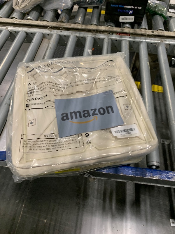 Photo 1 of StorageWorks 13x13 Inches Storage Cube, Fabric Storage Bins with PU Handles, Collapsible Organizer Baskets for Closet, Beige, 4-Pack