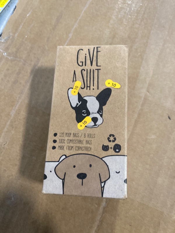 Photo 1 of 100% Certified Home Compostable Dog Poop Bags - 10% to Charity - ASTM D6400 & EN 13432 Compliant - 120 x Plant Based Compostable Poop Bags (8 Rolls)