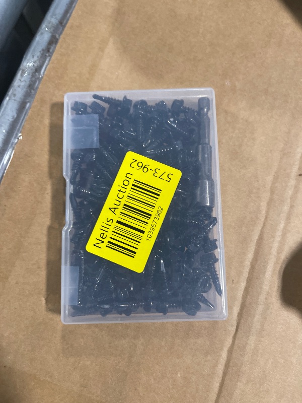 Photo 1 of #12 x 3/4" Hex Washer Head Self Drilling Screws, Self Tapping Sheet Metal Screws, 410 Stainless Steel, Black Finish, 100 PCS