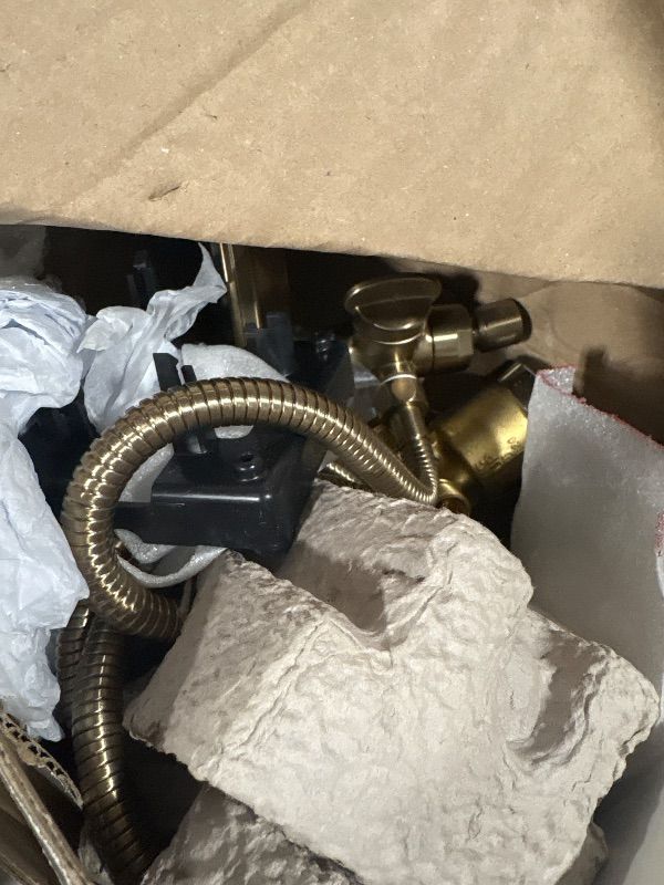 Photo 1 of ***Missing plate for around shower handle.***Delta Arvo 14 Series Brushed Gold Bathtub Shower Faucet Set with In2ition 2-in-1 Dual Shower Head with Handheld Spray Combo, Valve Trim Kit, Champagne Bronze 144840-CZ-I (Valve Included)