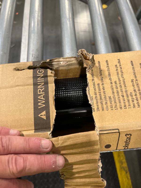 Photo 1 of ***Brackets missing***55" Extra Tall Cat Gate for Stairs - No Jump, 55" Wide Retractable Baby Gates Outdoor Retractable Gate Indoor Mesh Baby Gate Retractable Pet Gate, Extra Tall Pet Gate Tall Dog Gates for Doorways/Black