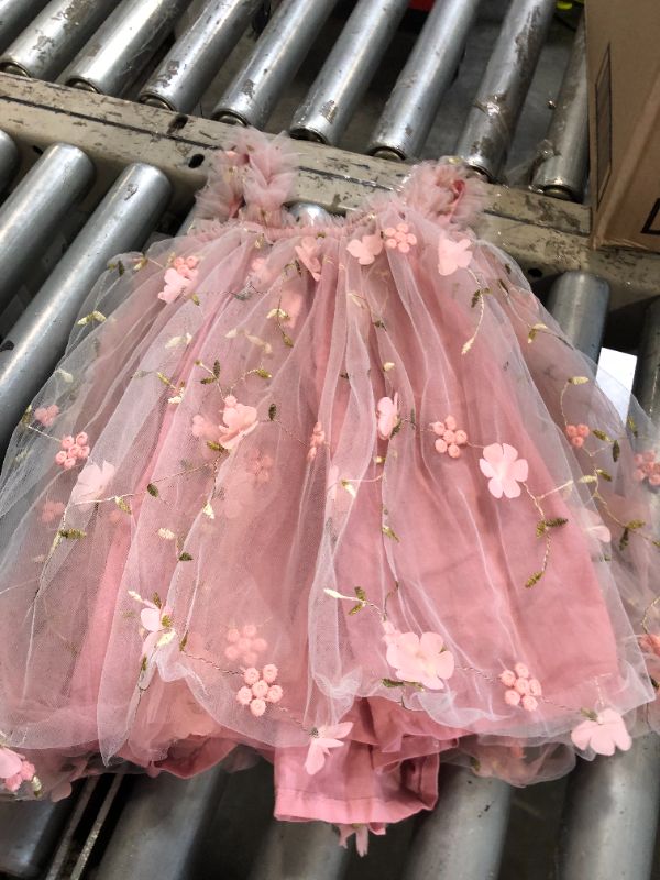 Photo 1 of *ONLY DRESS* BGFKS Layered Tulle Tutu Dress for Toddler Girls,Baby Girl Rainbow Tutu Princess Skirt Set with Flower Headband.(Flower Dusty Rose,2T)