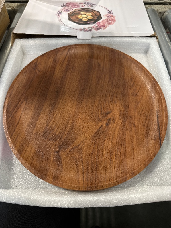 Photo 1 of **SIMILAR BUT CIRCULAR AND 1PC.** Set of 2 Acacia Wood Charcuterie Boards Round Wooden Serving Tray Fruit Platter Decor Trays Serving Ware Food Dish Serving Platters Cheese Board Square Party Trays Charger Plate Hosting Essentials