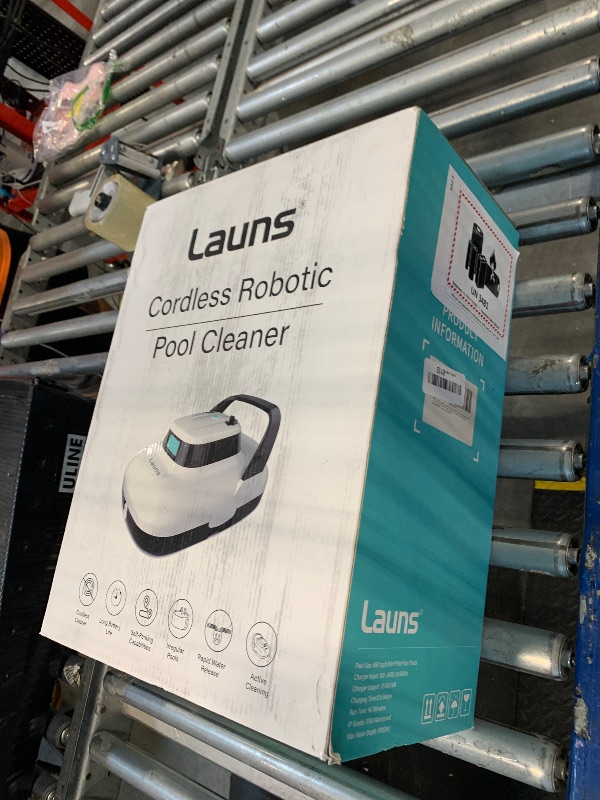 Photo 1 of (2025 Upgrade) Launs S1 Cordless Robotic Pool Cleaner, Dual Motors & Suction Ports Automatic Pool Vacuum Robot Lasts up to 90 Min, Self-Parking Ideal for Above Ground Pools (New)