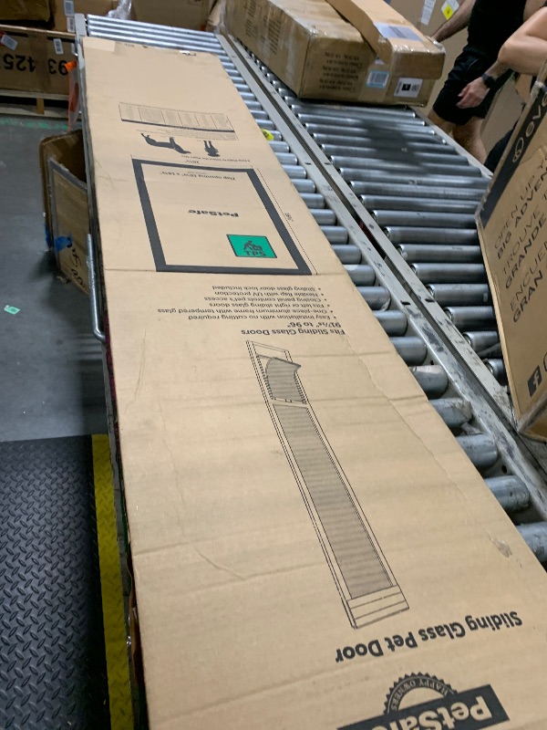 Photo 1 of *** VERY USED ***** PetSafe Sliding Glass Pet Door - No-Cut DIY Install Doggy Door for Renters - Aluminum Frame - Adjustable Height 91 7/16" to 96" - Ideal for Large Dogs Up to 100 lb - White