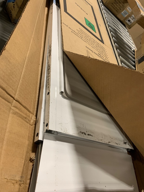 Photo 1 of *** VERY USED ***** PetSafe Sliding Glass Pet Door - No-Cut DIY Install Doggy Door for Renters - Aluminum Frame - Adjustable Height 91 7/16" to 96" - Ideal for Large Dogs Up to 100 lb - White
