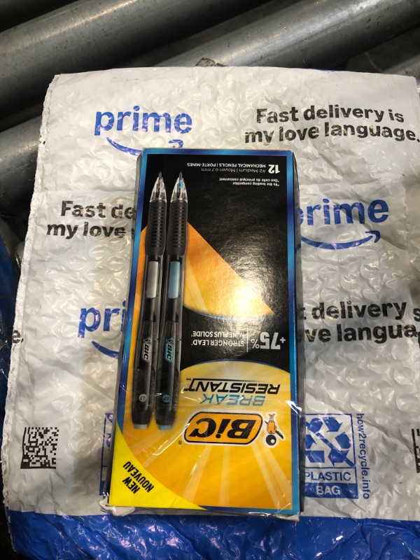 Photo 1 of **ONLY 9****BIC Break Resistant Mechanical Pencils with Erasers, No. 2 Medium Point (0.7mm), 12-Count Pack of Pencils for School or Office Supplies
