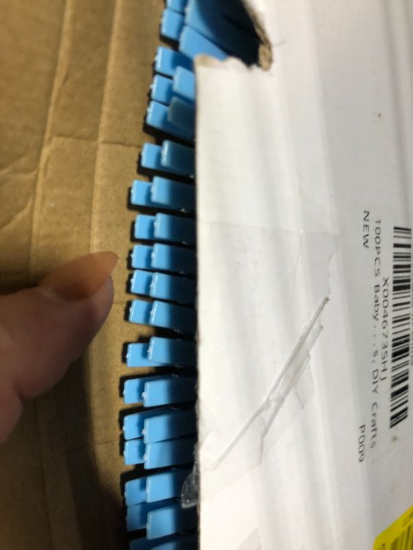 Photo 1 of 100PCS Baby Shower Clothespins Games Boy Plastic Clothes Pin with Storage Bag Mini Blue Pin Bulk 1.4 inch for Party Decorations, DIY Crafts