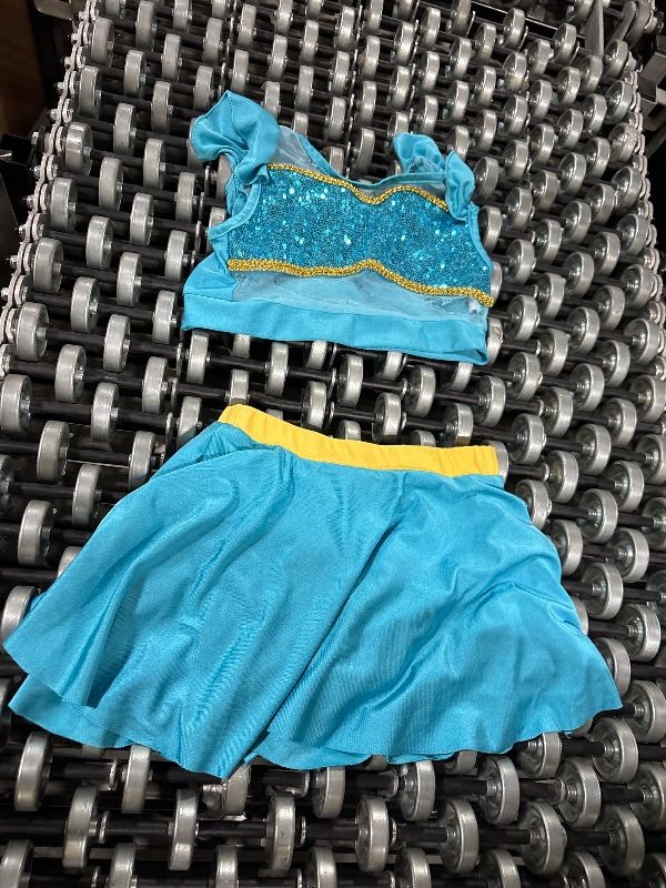 Photo 1 of **DAMAGED(TORN)**LOOK AT LIVE PHOTO**
AmzManch Jasmine Swimsuit for Girls 2-Piece Tankini Set Princess Swimwear Kids Adventure Bathing Suit Role Play Bikini Pool Party Water Sport Beach Swim Suit Size 6-7Years/Blue