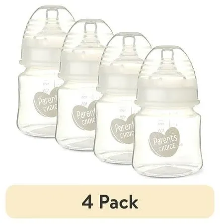 Photo 1 of **NEED TO BE CLEANED** (4 pack) Parent's Choice Wide Neck Bottles, 5 fl oz.