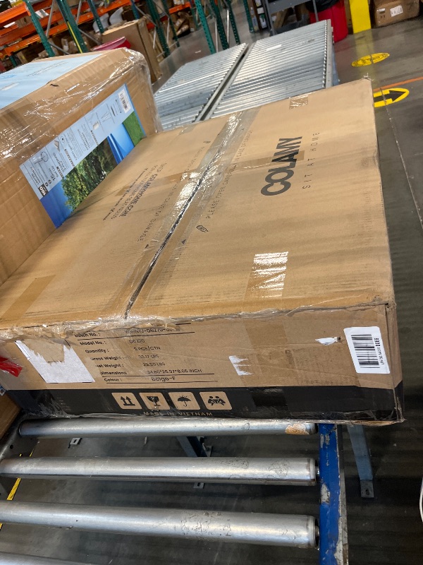 Photo 1 of **ONLY 2 CHAIRS** COLAMY Wooden Dining Chairs Set of 6, Modern Upholstered Fabric Dining Room Chair, Farmhouse Kitchen Side Chairs with Foot Pegs, Beige