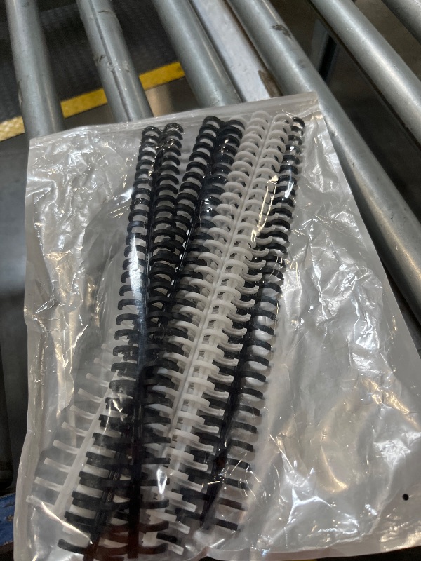 Photo 1 of 10 Pcs Binding Combs 30 Rings Comb Binding Spines Coil Binding Machine Plastic Spiral Book Binder for Teacher Student Document Notebook File Making, Black White, 3/8 Inch