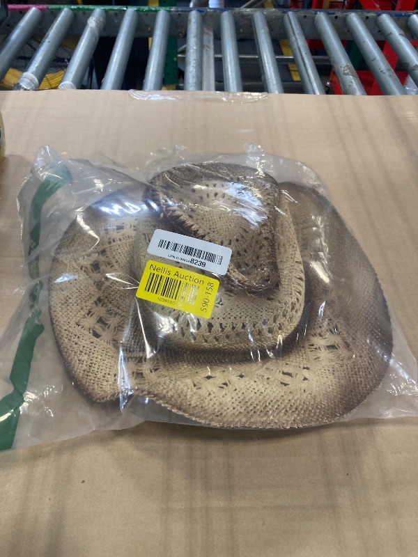 Photo 1 of **** MISSING BANDS ***** Men's Women's Straw Cowboy Hat Cowgirl Woven Sun Hat Western Cowboy Hat Two Decorative Bands