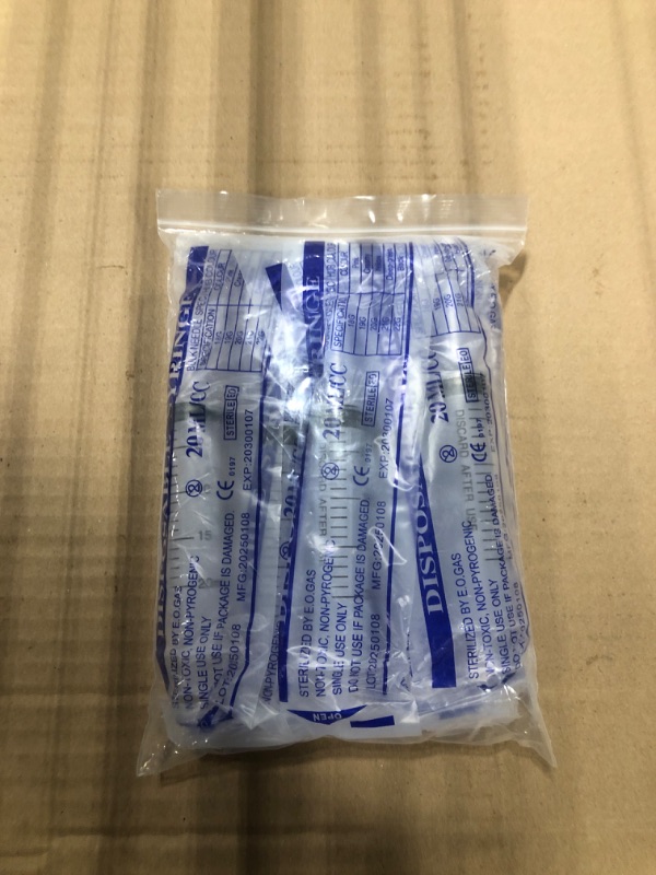 Photo 1 of  **** ONLY  9 **** 20ml Plastic Syringe for Liquids, Oral, Scientific Labs, Measuring, Dispensing, with Cap- 10 Pack 20ml Syringes