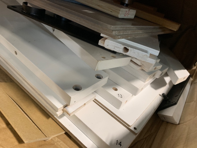 Photo 1 of ***PARTIAL SET AS IS***UOCFYK Queen Size Wall Murphy Bed with Gas Struts and Desk Design, Wood Hidden Wall Bed Cabinet for Concrete Structural Walls Only, Space-Saving, No Box Spring Needed, White