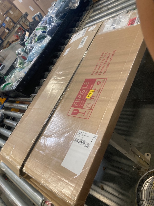 Photo 1 of *MINOR DAMAGE* JISOSO 24X36 Inch Black Bathroom Mirror, Black Metal Framed Mirror for Wall, Rounded Rectangle Matte Bathroom Vanity Mirror with Tempered Glass, Anti-Rust, Horizontal/Vertical