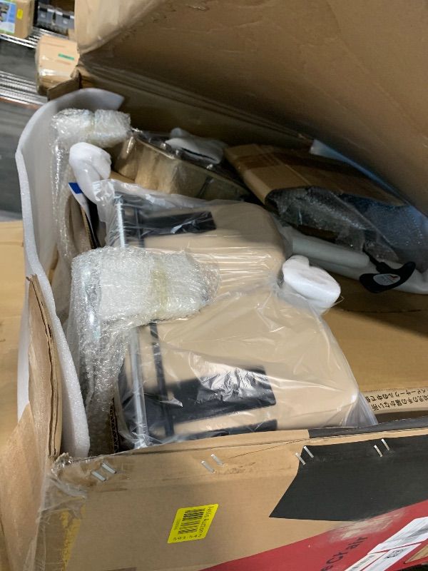 Photo 1 of Efomao Big and Tall Office Chair 400lbs – PU Leather Executive Office Chair with Lumbar Support & Leg Rest, Heavy-Duty Computer Chair for Home Office, Dark Beige