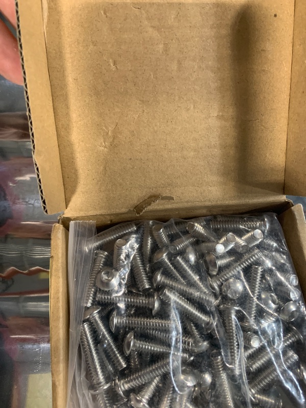 Photo 1 of 1/4-20 x 1 Button Head Socket Cap Bolts Screws, 304 Stainless Steel 18-8, Allen Hex Drive, Bright Finish, Fully Machine Thread, Pack of 100