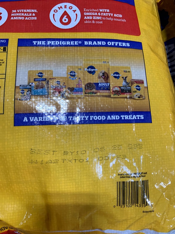 Photo 1 of ** FULL PALETTE - NO RETURNS - LAST SALE** Pedigree Complete Nutrition Adult Dry Dog Food, Grilled Steak & Vegetable Flavor, 18 lb. Bag ** DIFFERENT EXPIRATION DATES **