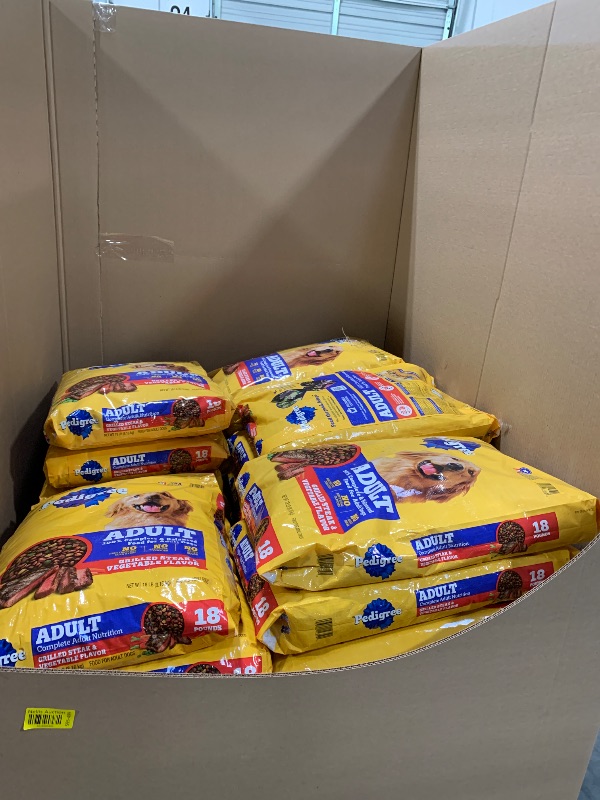 Photo 1 of ** FULL PALETTE - NO RETURNS - LAST SALE ** Pedigree Complete Nutrition Adult Dry Dog Food, Grilled Steak & Vegetable Flavor, 18 lb. Bag ** DIFFERENT EXPIRATION DATES **
