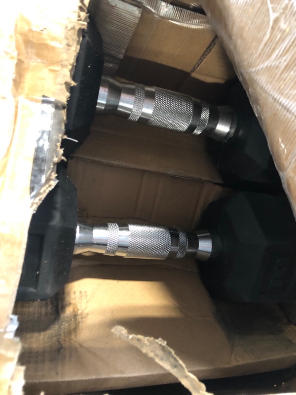 Photo 1 of ****NOT FULL SET, NO RACK, PAIR OF 10/15 POUND BELLS ONLY**** CAP Barbell 150 LB Coated Hex Dumbbell Weight Set with Vertical Rack, Black