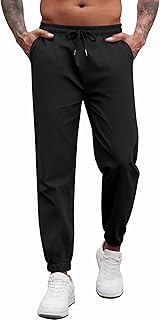 Photo 1 of ***USED****TOPMAN Mens Linen Casual Dress Pants Elastic Drawstring Waist Lightweight Summer Beach Pants with Pockets, Black, US (36) L
