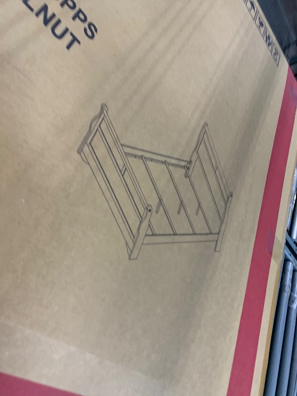 Photo 1 of ****PARTIAL SET, BOX 1/2 ONLY**** ROUND HILL FURNITURE QUEEN SLEIGH HEADBOARD * FOOTBOARD W/4 SLATS, 4 SUPPS ANTIQUE WALNUT