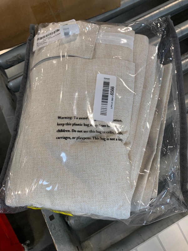 Photo 1 of 100% Blackout Shield Linen Blackout Curtains for Bedroom 90 Inches Long, Back Tab/Rod Pocket Living Room Drapes, Thermal Insulated Blackout Curtains 2 Panels Set, 50" W x 90" L, Beige