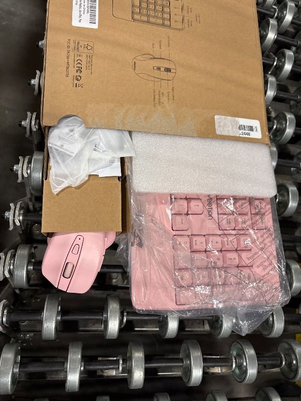 Photo 1 of **MISSING USB***MEETION Wireless Keyboard and Mouse, Full-Sized Cordless Keyboard with Wrist Rest and 3 DPI Adjustable Mouse, 2.4G Wireless, Compatible with PC/Computer/Laptop/Windows/Mac, Pink