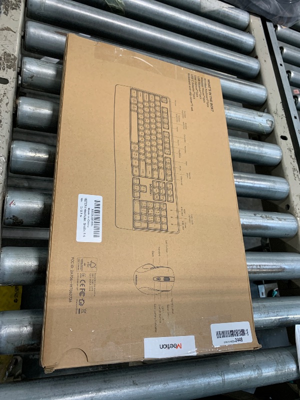 Photo 1 of **MISSING USB***MEETION Wireless Keyboard and Mouse, Full-Sized Cordless Keyboard with Wrist Rest and 3 DPI Adjustable Mouse, 2.4G Wireless, Compatible with PC/Computer/Laptop/Windows/Mac, Pink